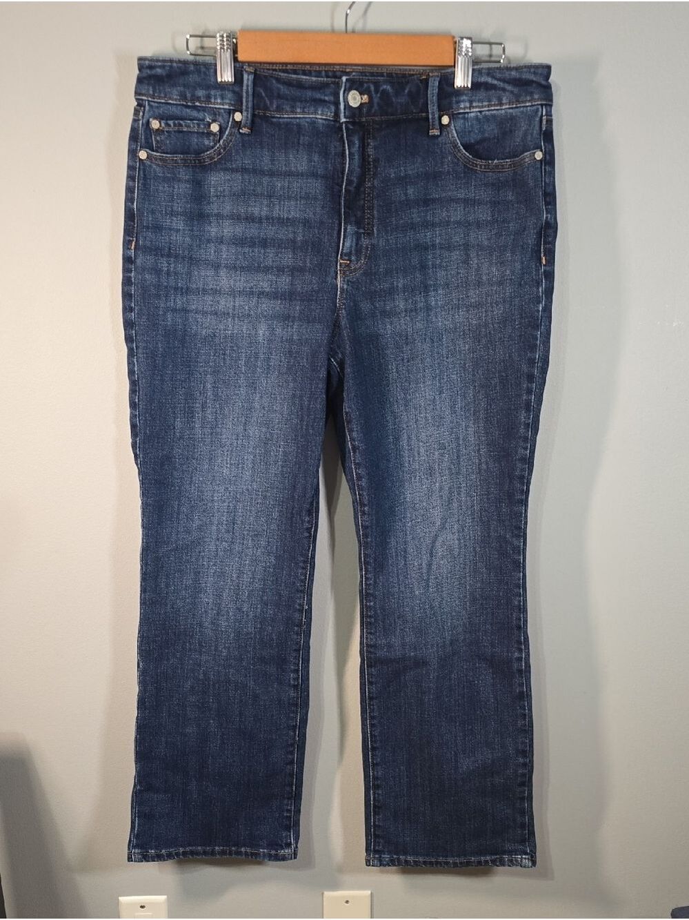 Talbots Jeans Womens Size 14 Petite Size 14P Blue‎ Barely Boot Jean Bootcut
